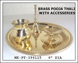 Brass Pooja Thali with Accessories