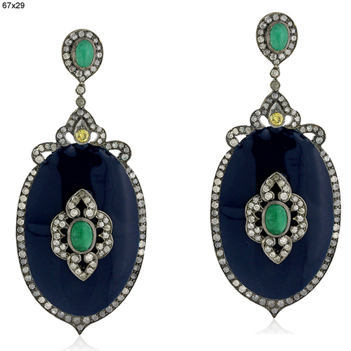 Blue Enamel Dangle Earring 