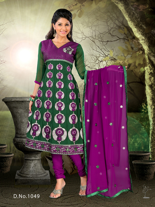 New Designer Salwar Kameez - Silk Blend, 54 Inches, Green | Handcrafted Embroidery, Elegant Design, Comfortable Fit