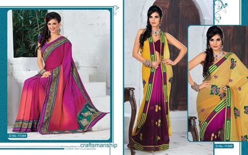 Hand embroidered sarees