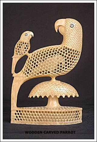 Wooden Carved Parrot