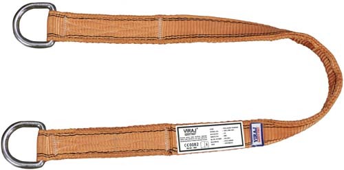 Energy Absorbing Lanyard - Webbing, 1.5 Inch Width, Tan, 5000 lbs Strength | Shock Absorption, Durable, Lightweight, Steel Ring Connectors