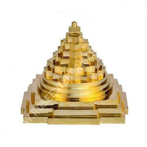 Brass Vastu Meru Shri Yantra Gold Plated Height: 4 Inch (In)