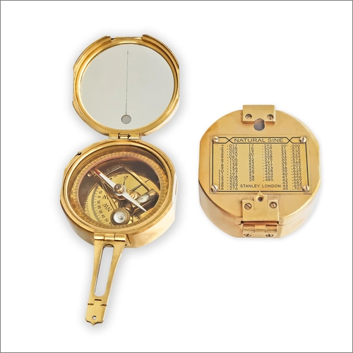Marine Brass Brunton Compass with Wooden Box
