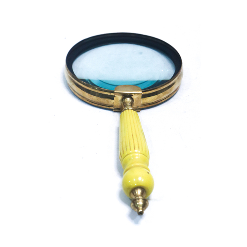 Brass Magnifying Glass Capital International 10X Handheld Magnifier Reading Magnifying Glass with High-Powered with 10X Zoom Lens.