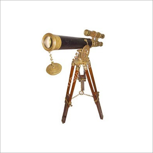 Antique Nautical Telescope With Tripod Stand