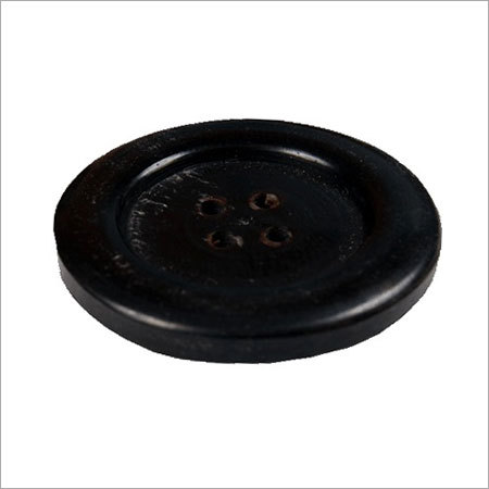 Horn Buttons - Polished Horn, 25mm Diameter, Black, 5mm Thick, 4-Hole, Elegant Durable Design