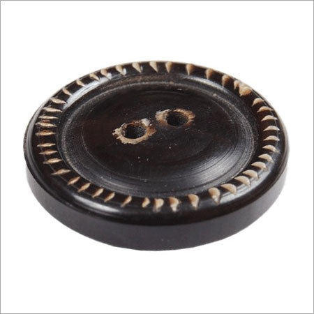Horn Buttons - Horn, 25mm Diameter, Black, Round, Two Holes | Durable, Stylish, Elegant, Classic Look