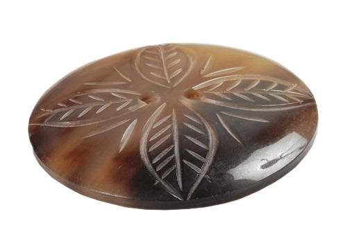 Horn Buttons - Horn, 25mm Diameter, Brown, 5mm Thick | Durable, Elegant Design, Etched Finish, Various Sizes