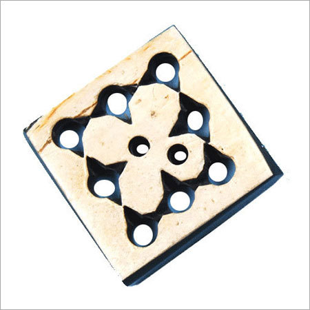 Horn Buttons - Horn 2x2 cm Beige, Hand-Carved Polished Square with 6 Holes, Artisan Made