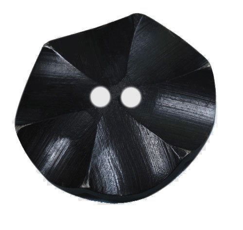 Horn Buttons - Horn 25mm Black, Wave Shape 5mm Thickness | Unique Design, Durable, Easy to Sew