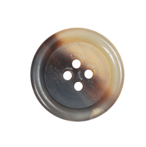 Resing Buttons - Horn Material, 20mm Diameter, Two-toned Color, 5mm Thickness | Antique Look, Durable, Easy to Sew, Stylish Design, 4 Holes