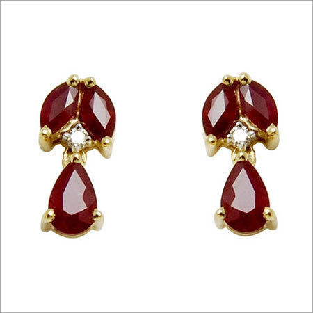 Jewelry Online , Color Stone Diamond Jewellery Studded With Natural Redpear Shaped As Gender: Women's