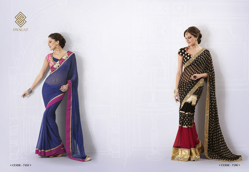Simple Elegant Printed Saree - Silk Blend, 5.5 Meters, 44 Inches | Elegant Design, Soft Fabric, Comfortable Fit