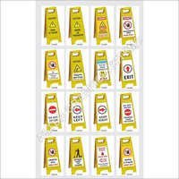 Wet Floor Sign Stands - Pp, 254-381 Mm Length, 127-254 Mm Width, Yellow Color | Portable And Clear Printed Safety Indicators