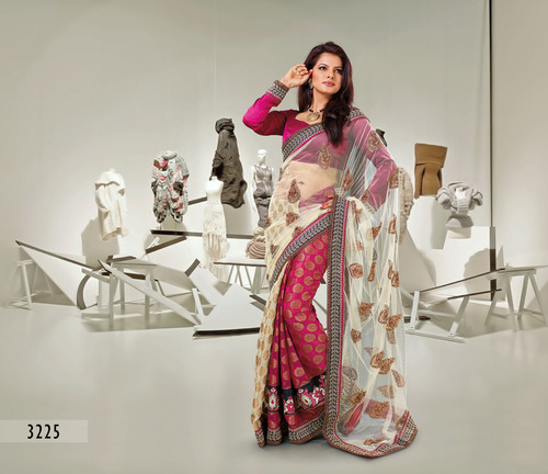 RAB - 1171 D.No. 3225 - Polyester 5.5m x 1.1m, Pink | Elegant Design, Soft Fabric, Floral Pattern, Comfortable Fit