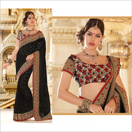 Beautiful Embroidered Sarees - Brasso, Net, Silk Fabric, XX-Large Blouse, 6.30 Mtrs Saree | Printed, Patch, Zircon Work, Party and Festival Wear