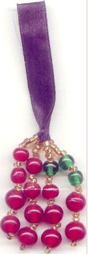 Beaded Tassel - Beads, Variable Size, Pink, Ribbon Fastening | Handmade, Customizable, Decorative, Versatile, Lightweight