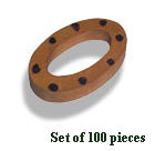 Wooden Beads - Oval Shape, Variable Size, Brown | Handmade, Customizable, Durable, Natural Finish, 100 Pieces
