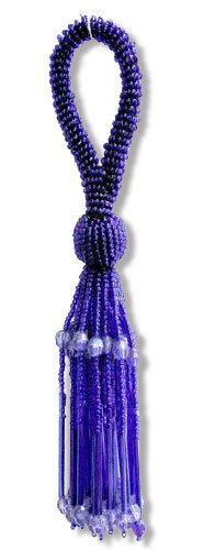 Beaded Tassel - Glass Beads, 5-7 cm, Purple Teardrop | Handmade, Decorative, Customizable, Versatile, Durable