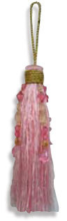 Beaded Tassel - Handmade Yarn Teardrop, Pink | Decorative, Versatile, Customizable