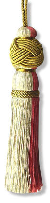 Rayan Tassel - Silk 10-15cm Gold Round, Handmade Cord Fastening, Customizable Decorative Durable