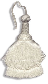 Rayan Tassel - Silk 5-10cm Off-White, Conical Loop | Handmade, Elegant, Customizable, Durable, Versatile
