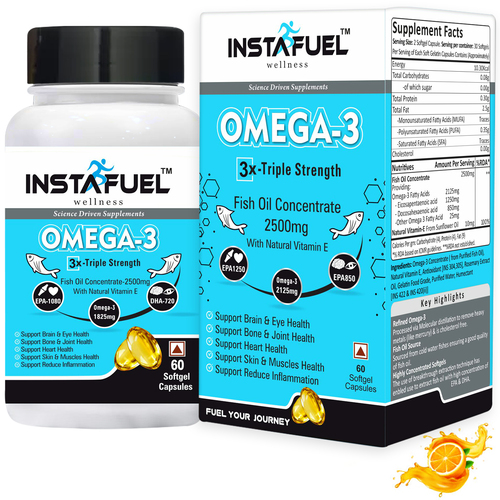 Omega 3 Fish Oil 3X Triple Strength 60 Softgel Capsules Shelf Life: 18 Months
