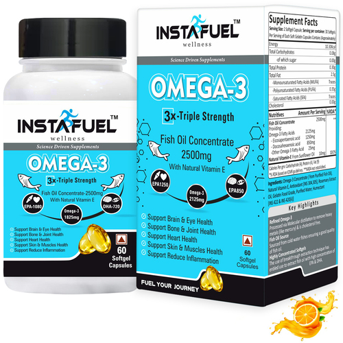 Omega 3 Fish Oil 3X Triple Strength 60 Softgel Capsules