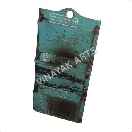 Blue Recycled Metal 3 Pocket Letter Holder