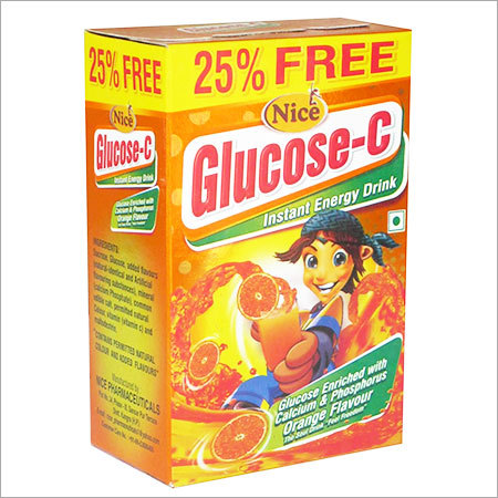 Glucose-C Instant Energy Drink - Cardboard Packaging 20x15x10 cm 400g | Instant Energy Multiple Flavors Orange Lemon