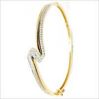 Light Weight Real Diamond Gold Half Bangle Gender: Women