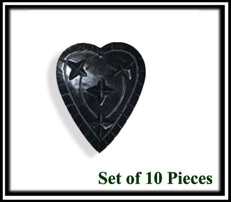 Horn Pandent - Handmade Horn, Various Sizes, Black, Heart Shape | Unique Design, Durable, Customizable, Fashion Accessory, 10 Pieces