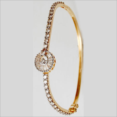 Circular Baguette Design Sleek Half Bangle Gender: Women