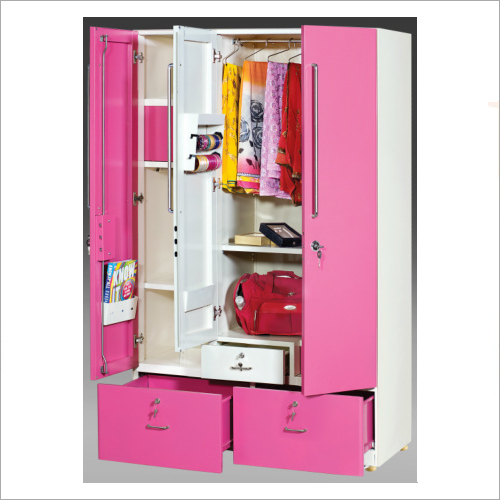 Domestic Steel Almirah 3 Door Deluxe - Finish: Metallic