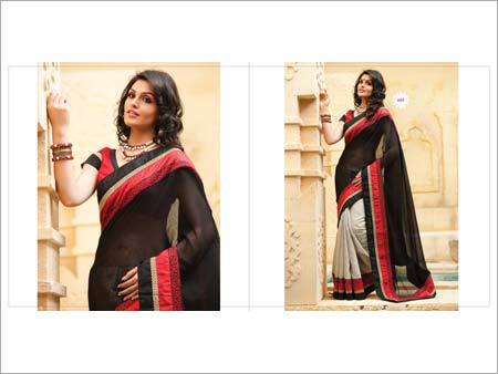 Sequence Sarees - Silk, 5.5m Length X 1.1m Width, Black | Elegant Design, Sequence Work, Soft Texture, Stylish Party & Wedding Wear