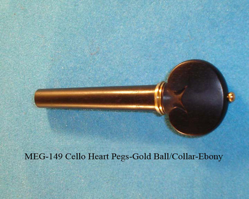 Cello Heart Pegs-Ebony.