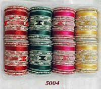 Fashion Bangles - Metal, Adjustable Size, Red Color | 8 Sets Per Box, Ready Stock Available