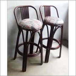 Bar Chair - Indian Cane, Glossy Gala Polish, Modern Style, Cushioned Seat, Sturdy Frame