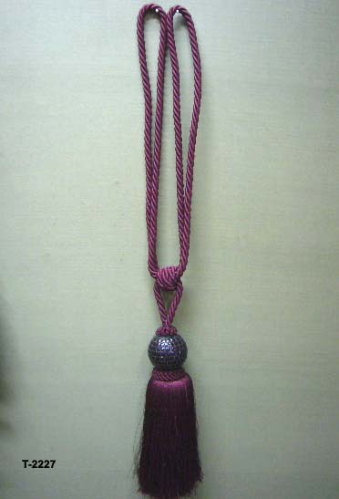 Home Decorative Tassels - Polyester, 36x2 Inches, Burgundy | Stunning Design, Glossy Look, Durable Construction, Alluring Patterns