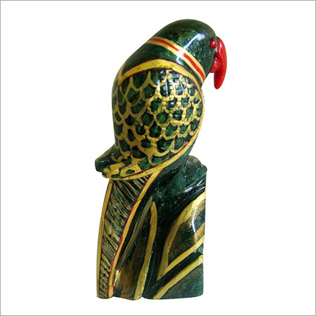 Hand Carved Green Jade Parrot