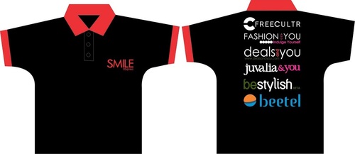 Black Red collared T-shirt