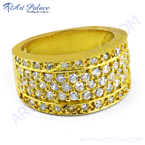 Classy CUbic Zirconia Gold Plated Silver Ring