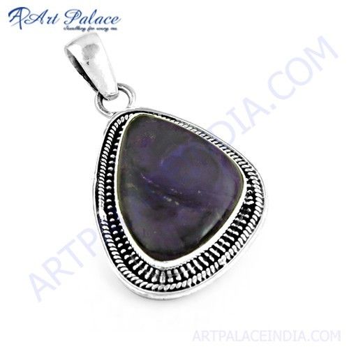 Attractive Sugilite Gemstone Silver Ethnic Work Pendant