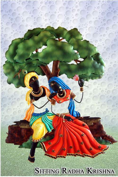 sitting rathe krishna wall frame