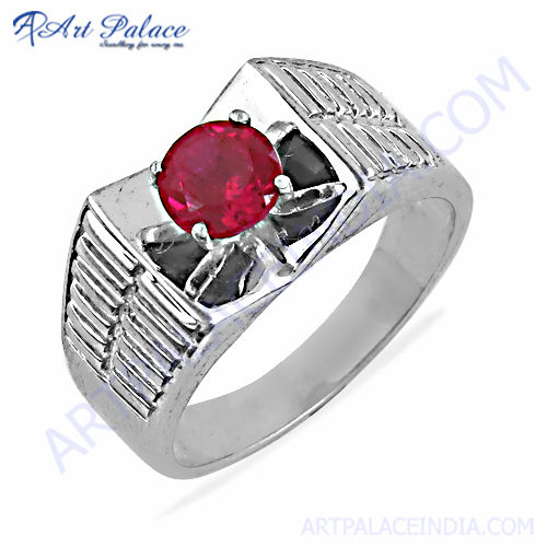 Exclusive Pink Cubic Zirconia Gemstone Silve Ring