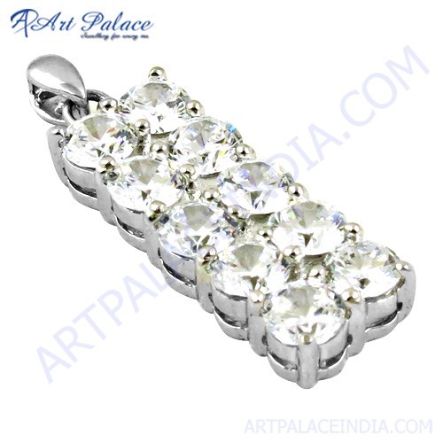 Top Quality Cubic Zirconia Gemstone Silver Pendant