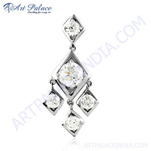 Lastest Luxury Cubic Zirconia Gemstone Silver Pendant