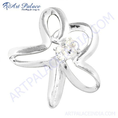 Dancing Star Cubic Zirconia Gemstone Silver Pendant