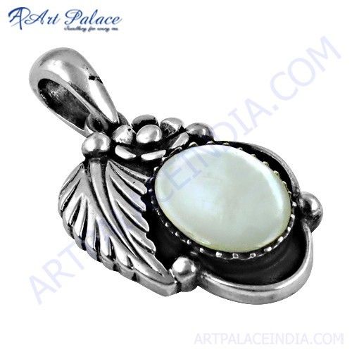 Antique Style Mother Of Pearl Silver Pendant